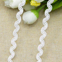 5Meters 8mm White Color Lace Trim Centipede Braided Lace S Type Ribbon DIY Clothes Accessories Curved Edge Sewing Lace
