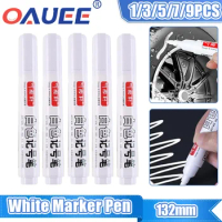 6/1pcs White Marker Pen Enriched Oil Based Marker Pen Sign Wear