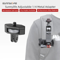 Sunnylife 1/4 GoPro Metal Adapter 360 Rotation Aluminium Alloy Adapters for Pocket 2/FIMI PALM 2/Insta360 One X2/SLR Camera