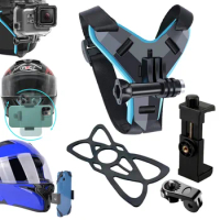 Motorcycle Helmet Phone Stand Mount Holder For GoPro Hero 12 10 9 8 7 Action Sports Camera Holder Motorcycle Camera Mobile Phone