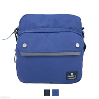 BESIDE-U 掀蓋側背包 斜背包 休閒包 側背包 BAPM76 (黑色/藍色)