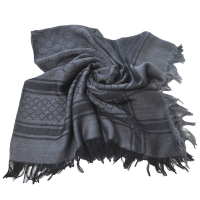 GUCCI SL SURVIEE GG LOGO 羊毛混絲雙面方版披肩/圍巾(黑灰/544615)