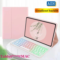 ASH for OPPO Pad 2 11.61 Pad Air 10.36 11" 7 Color Backlit Keyboard Case Rainbow Wireless Bluetooth for OPPO Pad 2 2023 Cover