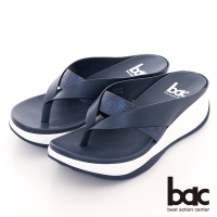 【bac】輕量化厚底夾腳涼拖鞋-藍