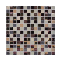 Vividtiles 12*12 inch Self Adhesive Waterproof Wallpaper Peel and Stick Marble Brown Mosaic 3D Kitchen Tiles Sticker - 10 Sheet