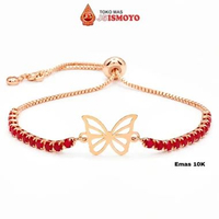 Gelang Tali Serut Kombinasi Emas Cinzel J5 Ismoyo Merah