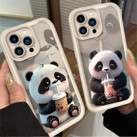 Sarung Telefon Panda, Minum Teh Susu, Untuk Samsung Galaxy A32 A26 A25 A24 A16 A15 A14 A23 A22 A21S