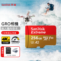 SanDisk SD Extreme microsd 256g無人機高速TF卡micro sd運動相機4K內存卡gopro存儲A2