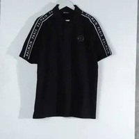 Kaos BALMAIN PARIS BAND TAPE SHOULDER WHITE BLACK POLO 100% ORIGINAL S