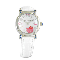 Hello Kitty 進口精品時尚手錶-優雅閑靜大字手錶(白) -HKFR537-03