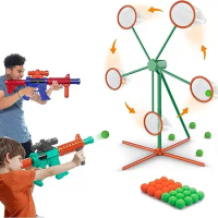 Shooting Games Toys Kids Toy Sports &amp; Outdoor Game with Moving Shooting Target &amp; 2 Popper Air Toy Guns &amp; 24 Foam Balls, Gifts fo