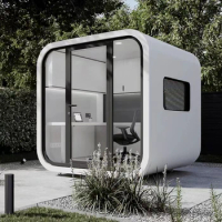 Prefab Tiny HomeStay Cabin Glass Inn Outdoor Garden Office Pod Container Villa, Apple Sunroom Glasshouse