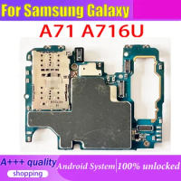 Clean IMEI Unlocked Motherboard For Samsung Galaxy A71 A716U Main Logic Board With Full Chip Good Working Plate For SM-A716U