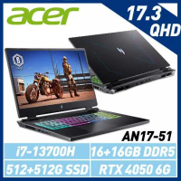Acer宏碁 AN17-51-78WP 17.3吋/i7/16+16G/512+512G SSD/6G獨顯 特仕機