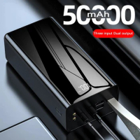 50000mAh Power Bank for Xiaomi Mi iPhone 12 Huawei Samsung Powerbank Portable Charger External Battery Pack Power Bank Poverbank