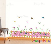 壁貼【橘果設計】紫色圍籬 DIY組合壁貼 牆貼 壁紙室內設計 裝潢 壁貼