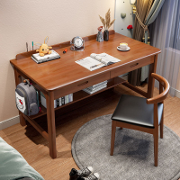 全實木書桌學生寫字桌家用簡易電腦桌椅組合臥室小戶型桌子帶抽屜