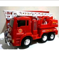 Mainan anak mobil truk pemadam kebakaran bump and go keren bisa jalan sendiri nyala lampu dan suara 