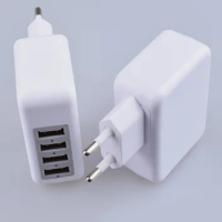 50PCS USB 4Ports EU US AC Charger Power Adapter 5V 4.1A Multi-function Travel Home Wall Charging Adaptor For iPhone iPad Samsung