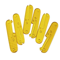1Pair Amber PEI Material Folding Knife Handle Patch DIY Grips No-slip Scales Decor Material For 91mm Victorinox Swiss Army Knife