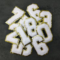 White Number 0 1 2 3 4 5 6 7 8 9 Patches For Clothing Embroidery Applique Zero One Two Three Four Five Six Seven Eight Nine