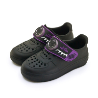 MARVEL 漫威 黑豹 BLACK PANTHER輕量兒童電燈洞洞涼鞋 台灣製造 黑紫 36310