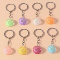 Cute Resin Simulation Crystal Dumpling Keychain Women Girls Keyring Pendant for Car Key Holder Handbag Charms DIY Jewelry Gifts