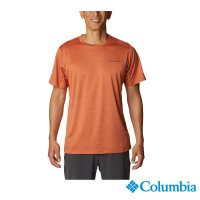 【Columbia 哥倫比亞 官方旗艦】男款-Alpine Chill 涼感快排短袖上衣-橘紅(UAO35610AH / 2023春夏品)