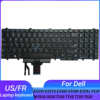 NEW US/French laptop keyboard For DELL Latitude E5550 E5570 E5580 E5590 E5591 P53F Precision M3510 3520 7510 7710 7720 7520