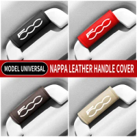 1PC Leather Car Roof Armrest Inner Door Pull Handle Protection Case Cover Car Interior Modification For Fiat 500 500l 500x 500e