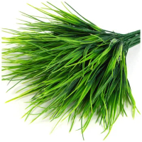 16 Pcs Artificial Wheat Grass Fake Plants Outdoor, UV Resistant Fake Grass Artificial Greenery Stems Plastic Shrubs