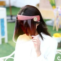 男女夏季太陽帽鏡面防曬帽防紫外線遮陽帽防風護臉戶外騎行帽