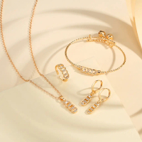 LM903 Set Anak-Anak Kalung Gelang Anting Dan Cincin Anti Luntur Aksesoris Fashion Anak Titanium