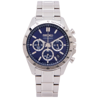 SEIKO 日本國內販售款 三眼計時手錶(SBTR011)-藍面X銀色/40mm