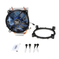 CPU Cooler Master 2 Pure Copper Heat-pipes Fan with Blue Light Freeze Tower Cooling System with PWM Fans Dropship