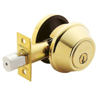 【加安】輔助鎖 補助鎖 適用 鋁 硫化銅門 防盜紗門 大門 一般房門 (60mm、扁平鑰匙、青銅金色)