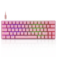 Mechanical Gaming Keyboard Wired/Bluetooth 5.0 Modes RGB Backlit Compact 63 Keys Keyboard for PC/Mac Gamer Office Gaming