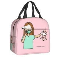 Enfermera En Apuros Doctor Nurse Insulated Lunch Bag for Work School Cooler Thermal Lunch Box Women Kids Food Container Tote Bag