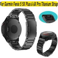 Fenix 5 6 Wristband 22/26mm Titanium Metal Quickfit Watch Strap For Garmin Fenix 5X Plus 6X Pro MK1 935/945 Bracelet Accessories