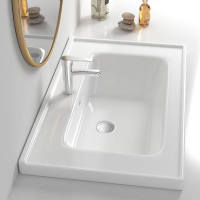 面盆浴室櫃洗手盆半嵌入式高溫陶瓷一體式台盆面單盆衛生間洗臉盆