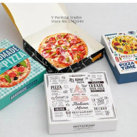 6/8INCH Pizza BOXES Takeaway fast Food PIZZA Cake Lunch Box Packing Paper Box 100pcs/lot Free shipping