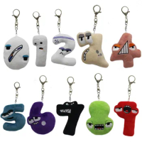 Alphabet Lore Digital Series Plush Keychain For Women Men Cute Cartoon1 2 3 Number Animal Ornament Bag Key Chain Pendant Keyring