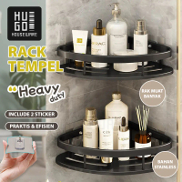 HUGO Rak Kamar Mandi Sudut Stainless Steel Anti Karat Rak Tempel Dinding Tempat Sabun Odol Toilet