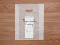 【D-DE22】100入霧面微笑手提袋 吐司袋 塑膠袋批發 烘焙包裝袋 禮物袋 塑膠袋 麵包袋 打包袋 食物袋 透明塑膠袋 外賣塑膠袋子 蛋糕袋 水果方便手提袋子