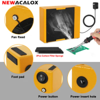 NEWACALOX 30W Solder Fume Extractor Smoke Absorber Remover Smoke Prevention Absorber DIY Working Fan for Soldering Station