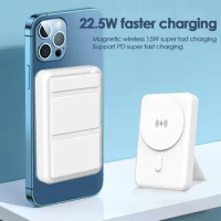 Mini 22.5W Magnetic Power Bank 10000 MAh Super Flash Charging Power Bank With Stand Wireless Phone Powerbank For Travel Home