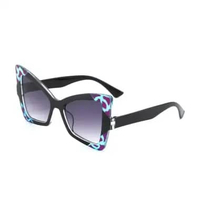 Kacamata PL-WW023 Kacamata Wanita Oversized Lensa Gradiasi Model Cat Eye Kupu-Kupu Style Vintage Ter