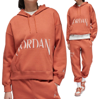 Nike AS W J BRKLN FLC Jordan PO 女 橘紅色 冬季 保暖 帽T 長袖 FN5435-209