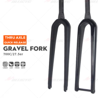 ULLICYC Gravel Fork All Carbon Fiber Road Bicycle Fork Quick Release / Thru Axle Ultralight Gravel Bike Fork