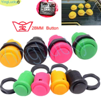 50pcs Arcade Buttons 28mm 24mm Nut Arcade Push Button Player Start Buttons Game Accessories Arcade Machine buttons claw Machine